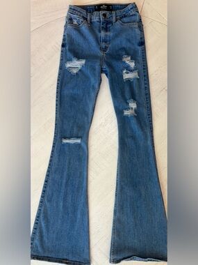 Hollister High Waist Distressed Flare Jeans